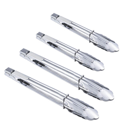 HINMAY Stainless Steel Serving Tongs Grilling Tongs for Cooking Camping Barbecue (12-Inch 3 Pieces)