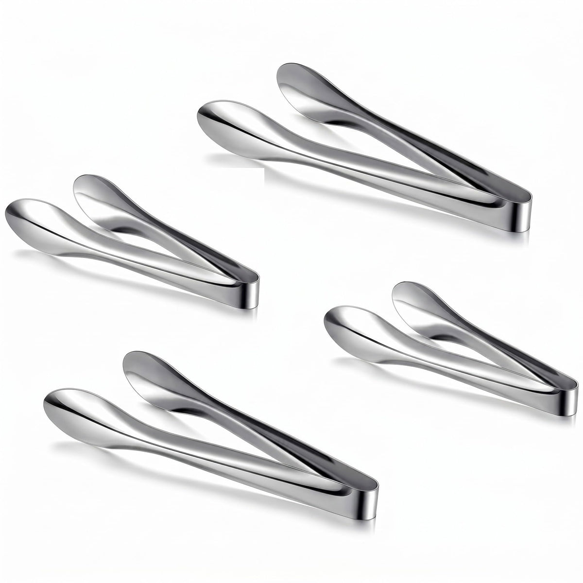 2 Pack Silver Polished Serving Tongs 9 Inch,12 Inch