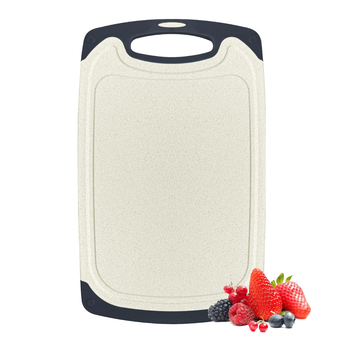 Cutting Board for Kitchen, Non Slip Chopping Board with Juice Grooves for Meat, Veggies, Space-Saving, Dishwasher Safe, Durable Kitchen Essential (Wheat)