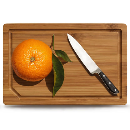 Kikcoin 9"×6" Small Bamboo Cutting Board with Handle, Natural