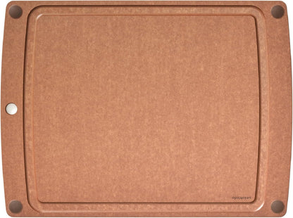 Epicurean All-In-One Cutting Board with Non-Slip Feet and Juice Groove, 10" × 7", Natural/Black