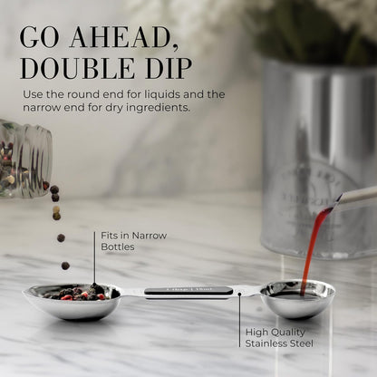 Styled Settings Stainless Steel Magnetic Measuring Spoons Set, 8-Piece