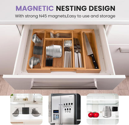 Magnetic Measuring Cups and Spoons Set-Heavy Duty 304 Stainless Steel