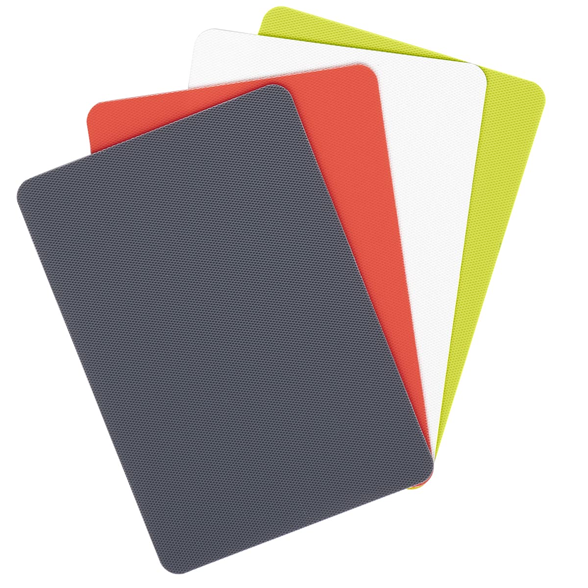 Dexas Heavy Duty Cutting Board Grippmat, Flexible Cutting Boards for Kitchen, Set of 4, Non Slip Plastic Board Cutting Mat Small Size 5.5 x 8, Blue, Green, Yellow, Red Set, Kitchen Gadgets