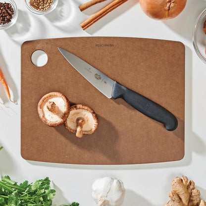 Epicurean Kitchen Series 14.5" × 11.25" Cutting Board, Non-Toxic, Dishwasher Safe, Made in the USA, Nutmeg