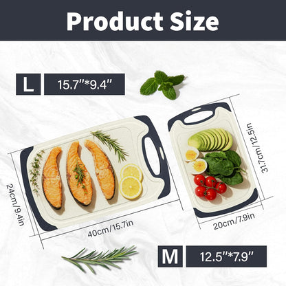 Cutting Board for Kitchen, Non Slip Chopping Board with Juice Grooves for Meat, Veggies, Space-Saving, Dishwasher Safe, Durable Kitchen Essential (Wheat)