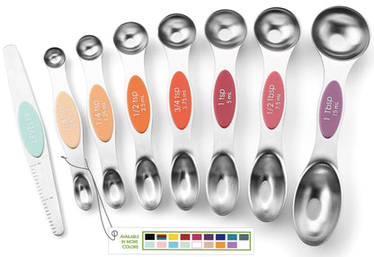 Spring Chef Stainless Steel 8 Magnetic Measuring Spoons Set, Desert Sunset