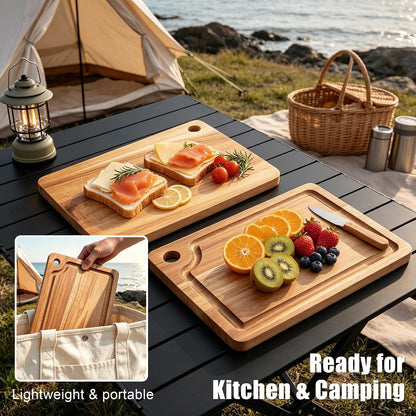 Acacia Wood Small Cutting Board for Kitchen 10x7'' Mini Chopping Bar Board