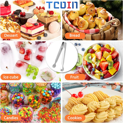 Small Serving Tongs,Ice Tongs,Sugar Tongs,Kitchen Tiny Tongs for Appetizers,12 PCS(6 Inch)