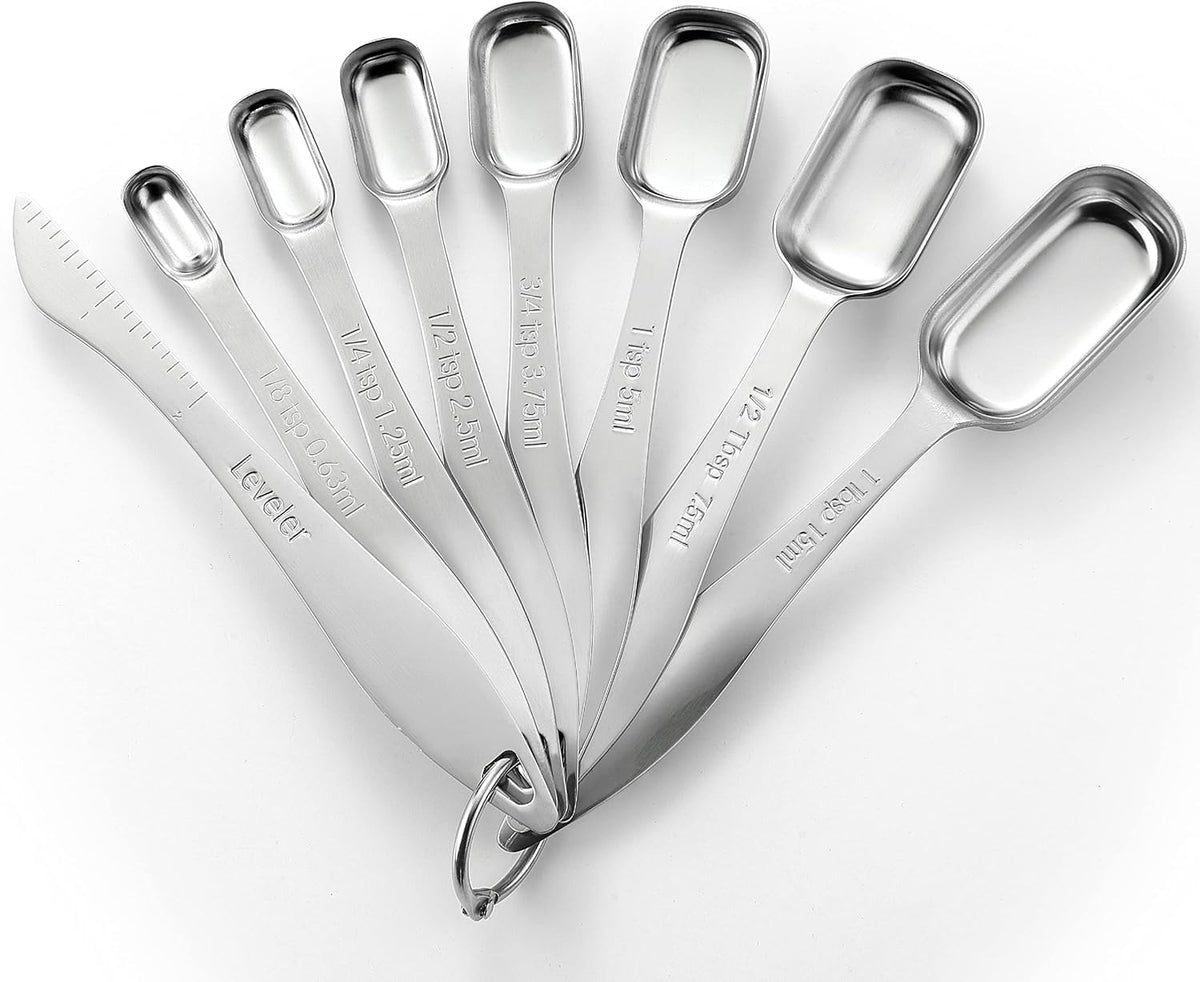 Spring Chef Stainless Steel Measuring Spoons Set of 8 with Leveler