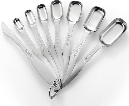 Spring Chef Stainless Steel Measuring Spoons Set of 8 with Leveler