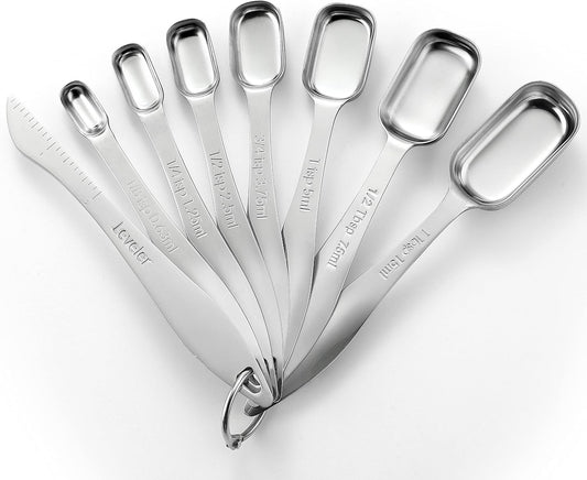 Spring Chef Stainless Steel Measuring Spoons Set of 8 with Leveler