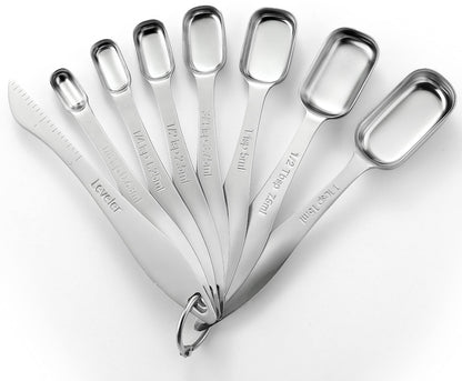Spring Chef Nesting Stainless Steel Measuring Spoons Set of 7 with Leveler