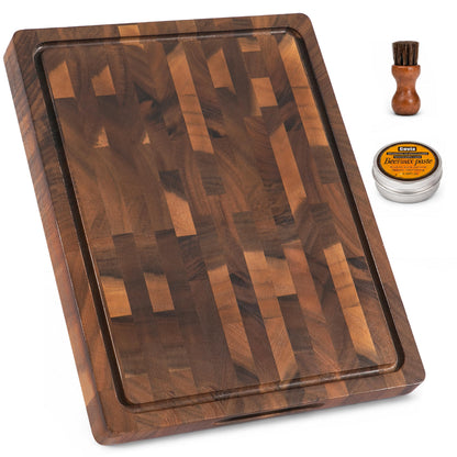 THETCHRY Walnut Wood Cutting Board Set, End Grain Cutting Board for Kitchen