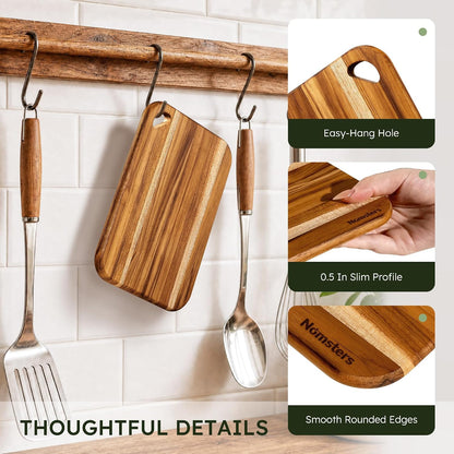 Teak Cutting Board Small 9" Wood Cutting Boards For Kitchen Wooden Mini