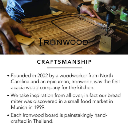 Ironwood Gourmet Square Cutting Board, Acacia Wood 0.5 x 9 x 9 inches