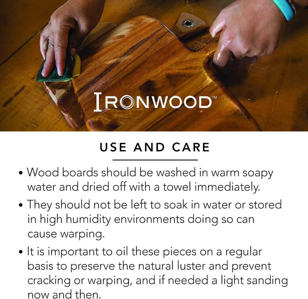 Ironwood Gourmet Square Cutting Board, Acacia Wood 0.5 x 9 x 9 inches