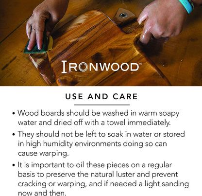 Ironwood Gourmet Square Cutting Board, Acacia Wood 0.5 x 9 x 9 inches