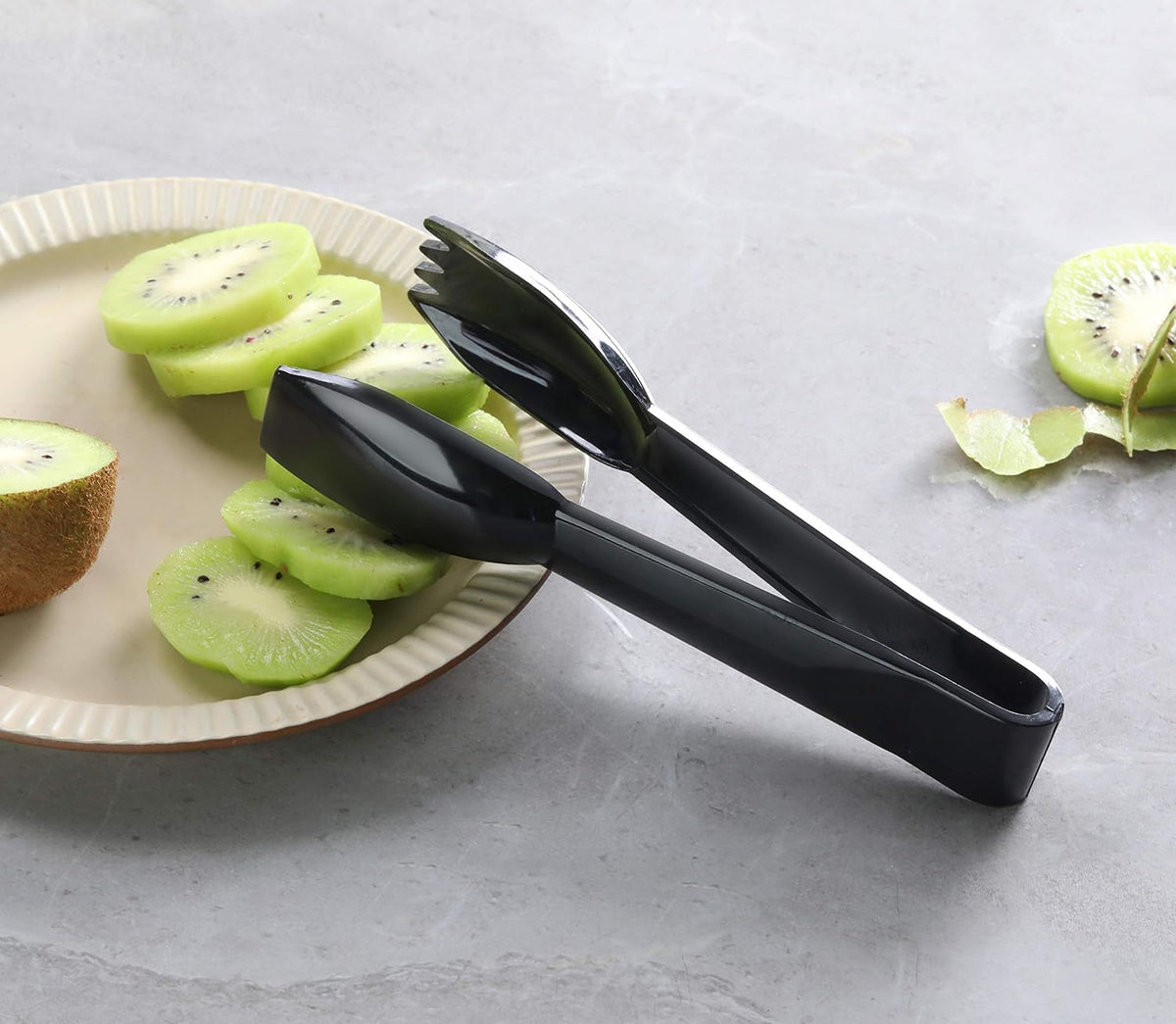 New Star Foodservice 42290 Utility Tong, Black, 6 Inch, Set of 12