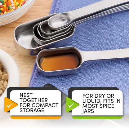 Spring Chef Nesting Stainless Steel Measuring Spoons Set of 7 with Leveler