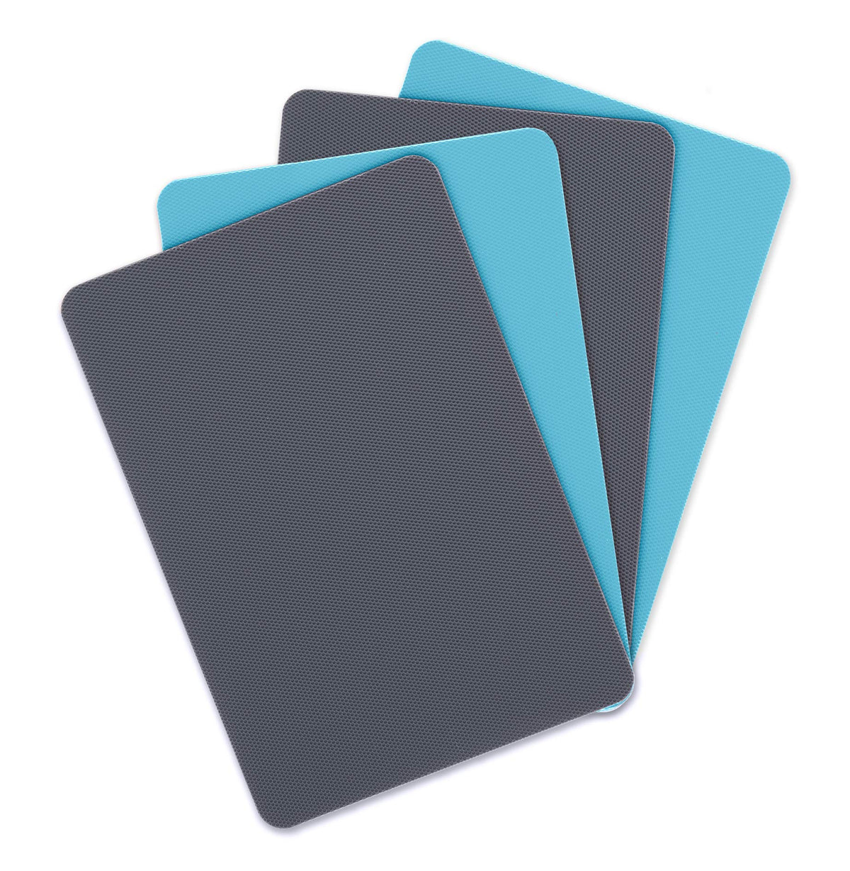 Dexas Heavy Duty Cutting Board Grippmat, Flexible Cutting Boards for Kitchen, Set of 4, Non Slip Plastic Board Cutting Mat Small Size 5.5 x 8, Blue, Green, Yellow, Red Set, Kitchen Gadgets