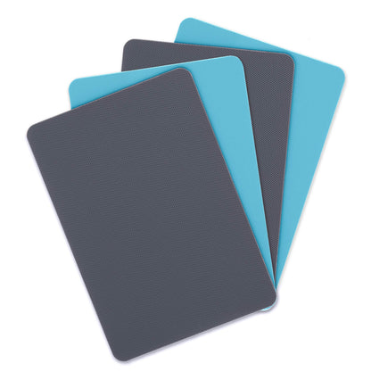 Dexas Heavy Duty Cutting Board Grippmat, Flexible Cutting Boards for Kitchen, Set of 4, Non Slip Plastic Board Cutting Mat Small Size 5.5 x 8, Blue, Green, Yellow, Red Set, Kitchen Gadgets