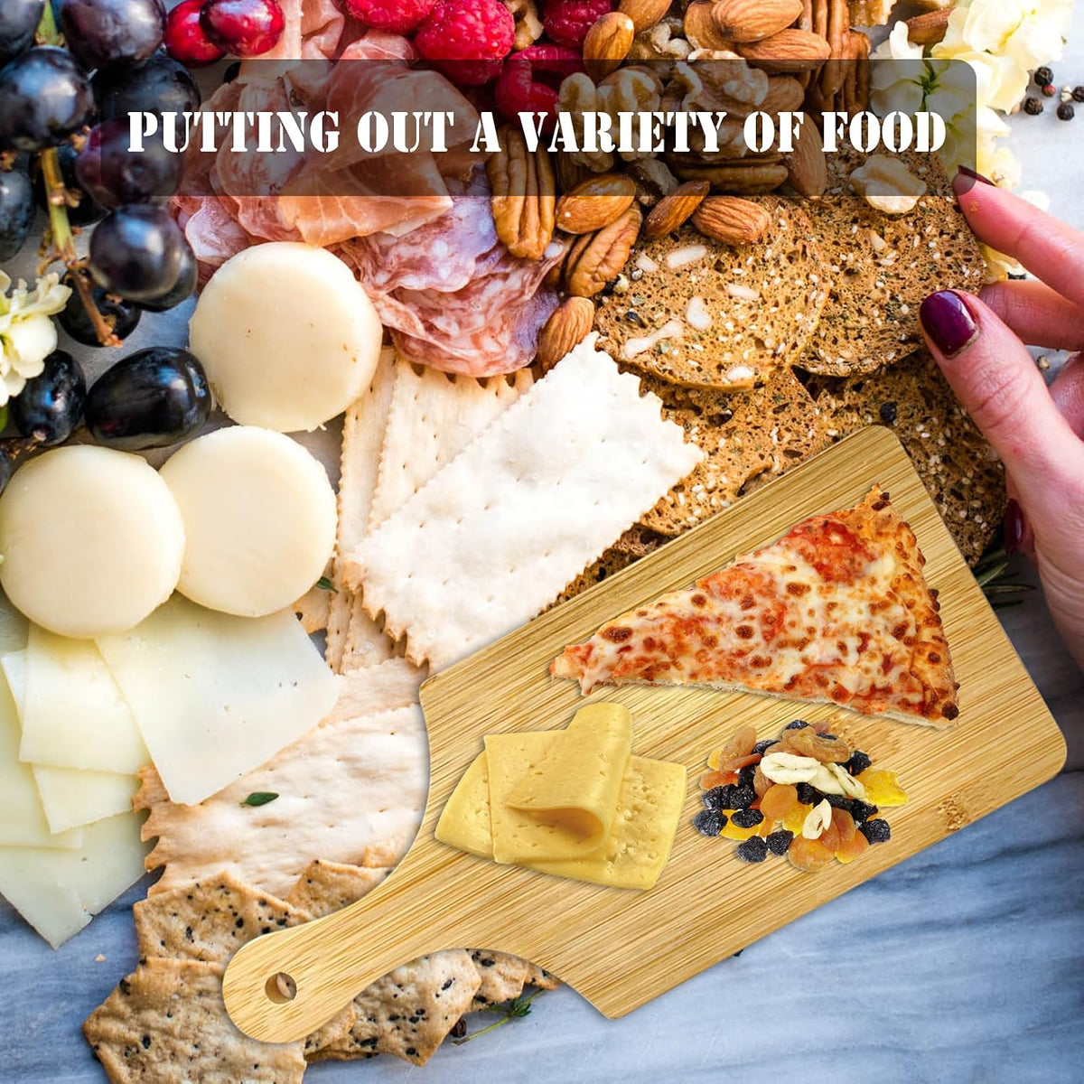 11x5 In Mini Charcuterie Boards,6 Pcs Small Wood Cutting Board Bulk Cutting Board for Crafts with Handle,Laser Engraving Cutting Boards Blank,Unfinished Wood Cutting Boards,Mini Cheese Board as Gift