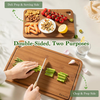 Bamboo Cutting Board 3-Piece Wooden Bread Boards for kitchen