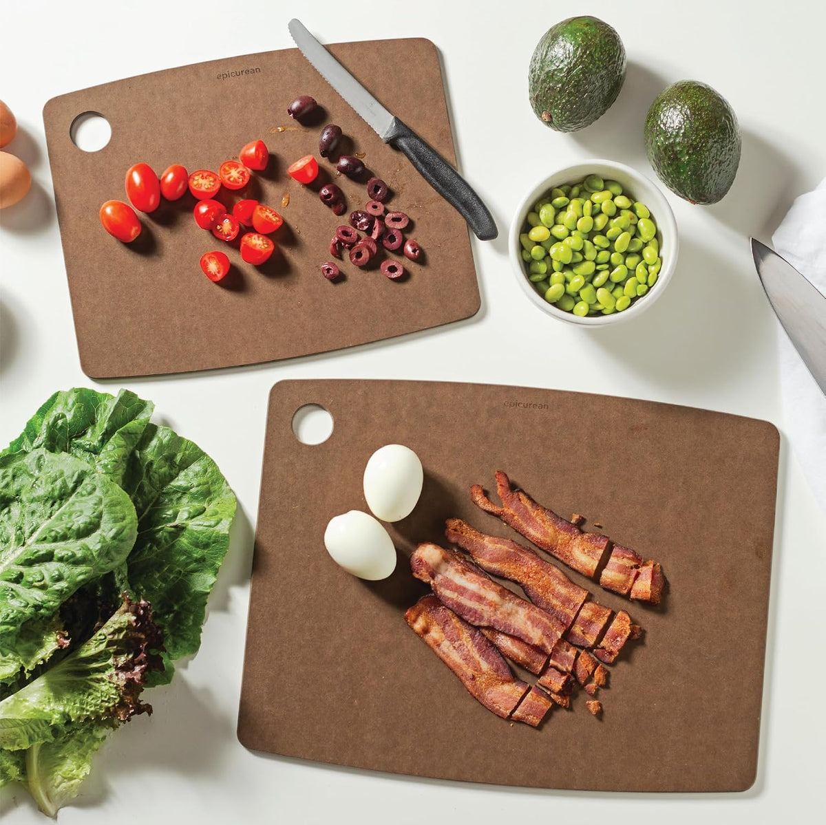 Epicurean Kitchen Series 14.5" × 11.25" Cutting Board, Non-Toxic, Dishwasher Safe, Made in the USA, Nutmeg