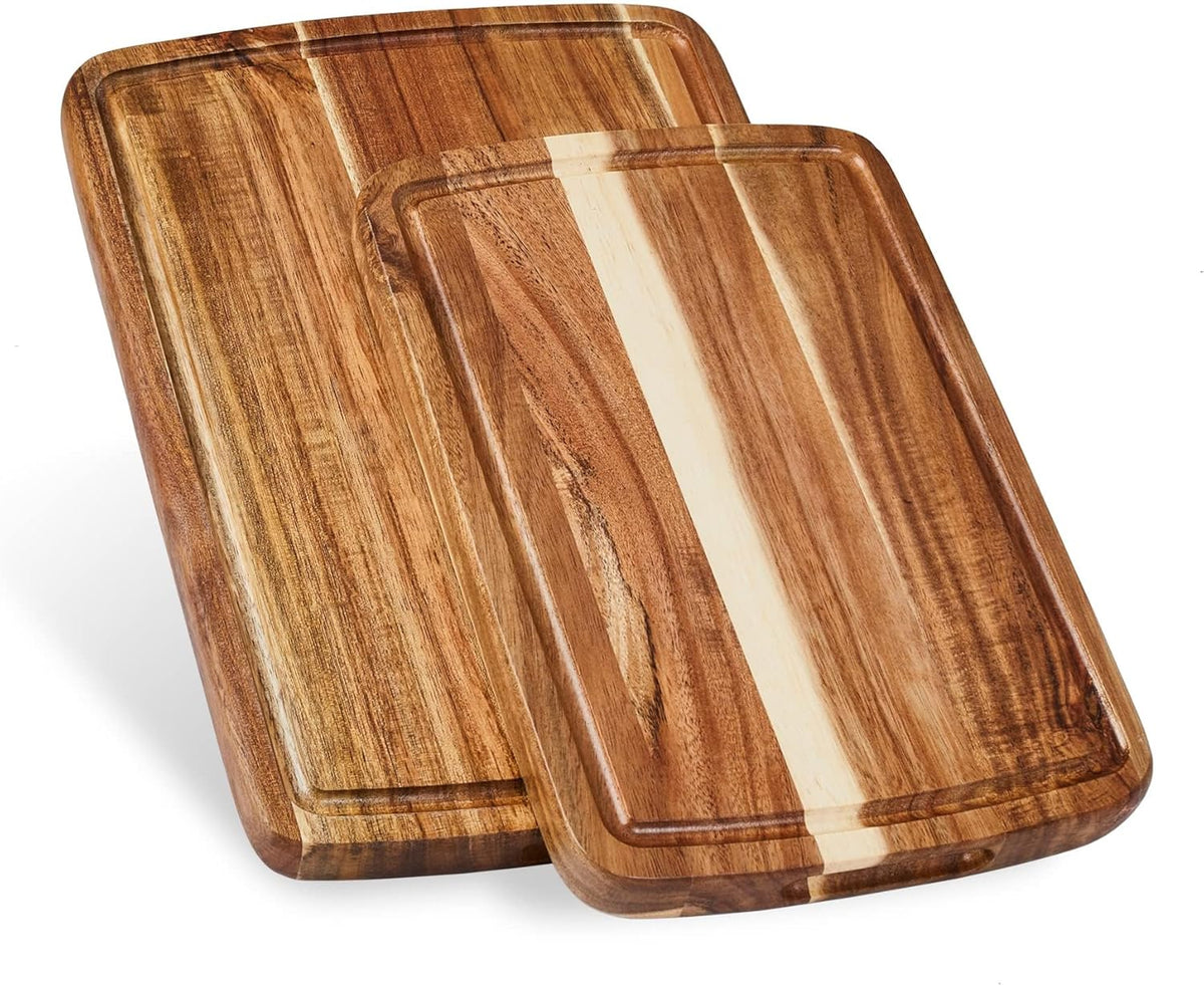 Sonder LA Doheny Duo Small Acacia Wood Cutting Board Set, 14x10x1 & 12x8x1"