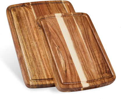 Sonder LA Doheny Duo Small Acacia Wood Cutting Board Set, 14x10x1 & 12x8x1"