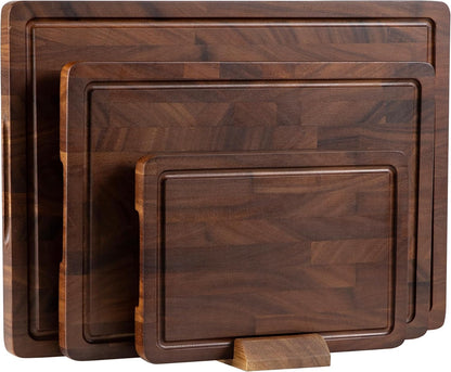 THETCHRY Walnut Wood Cutting Board Set, End Grain Cutting Board for Kitchen