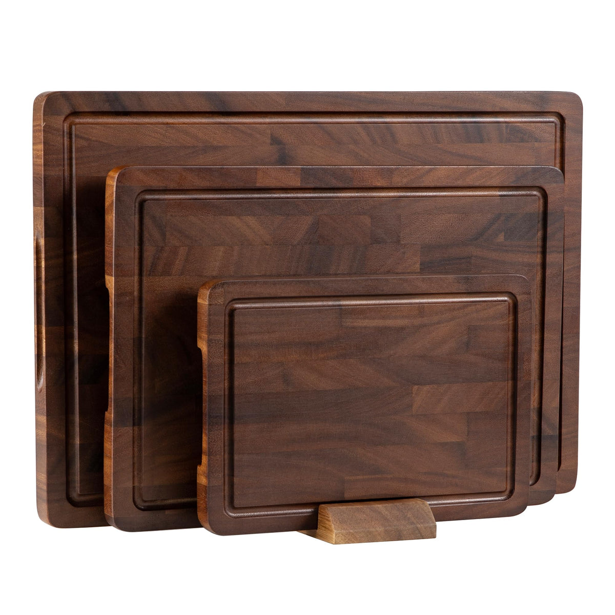THETCHRY Walnut Wood Cutting Board Set, End Grain Cutting Board for Kitchen