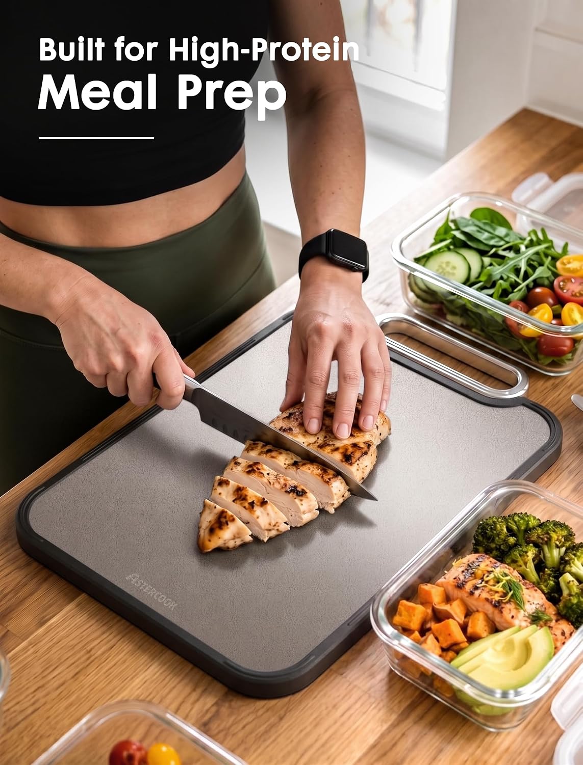 Astercook Titanium Cutting Board for Kitchen, 2-in-1, 16 x 11 in