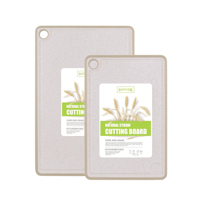 Cutting Board for Kitchen, Wheat Straw Fiber Cutting Board, Dish Washer Safe, w/Juice Grooves for Meat, Veggies, Easy Grip Handle, Non-slip Surface Eco-friendly Serveware Accessories （10‘x6.3’）