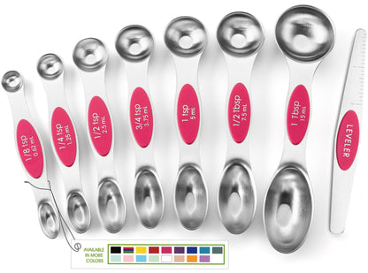 Spring Chef Stainless Steel 8 Magnetic Measuring Spoons Set, Desert Sunset