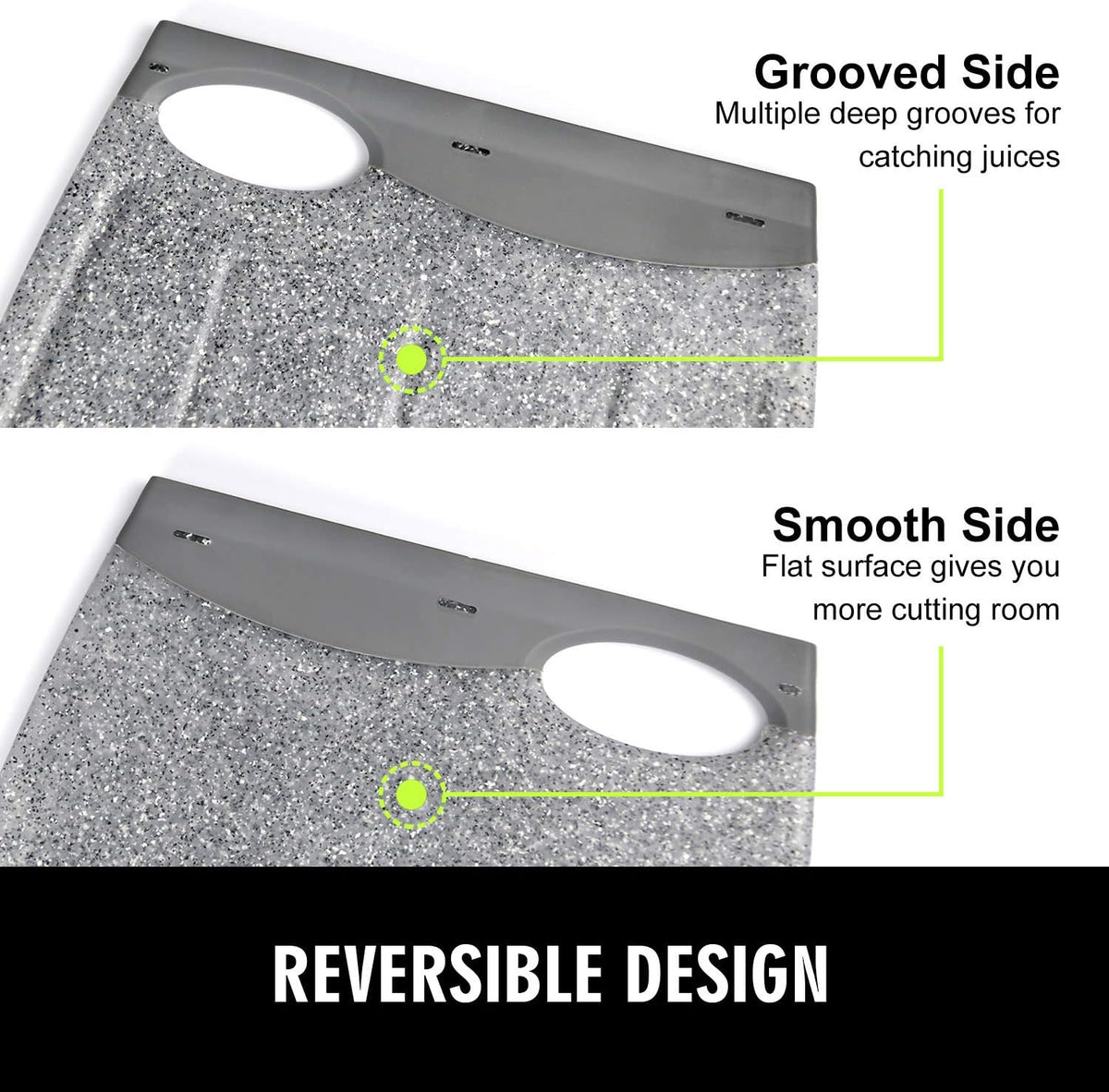 Small Plastic Cutting Board Set of 2 with Multiple Juice Grooves, 9.8" x 7"