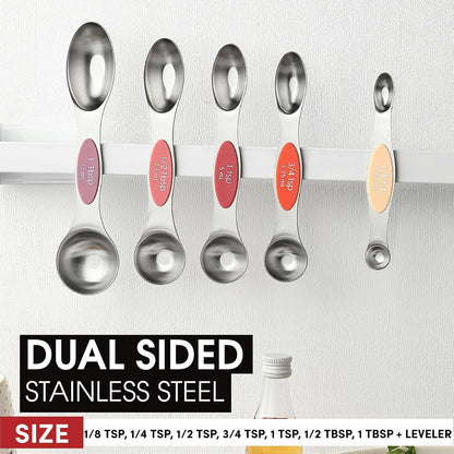 Spring Chef Stainless Steel 8 Magnetic Measuring Spoons Set, Desert Sunset