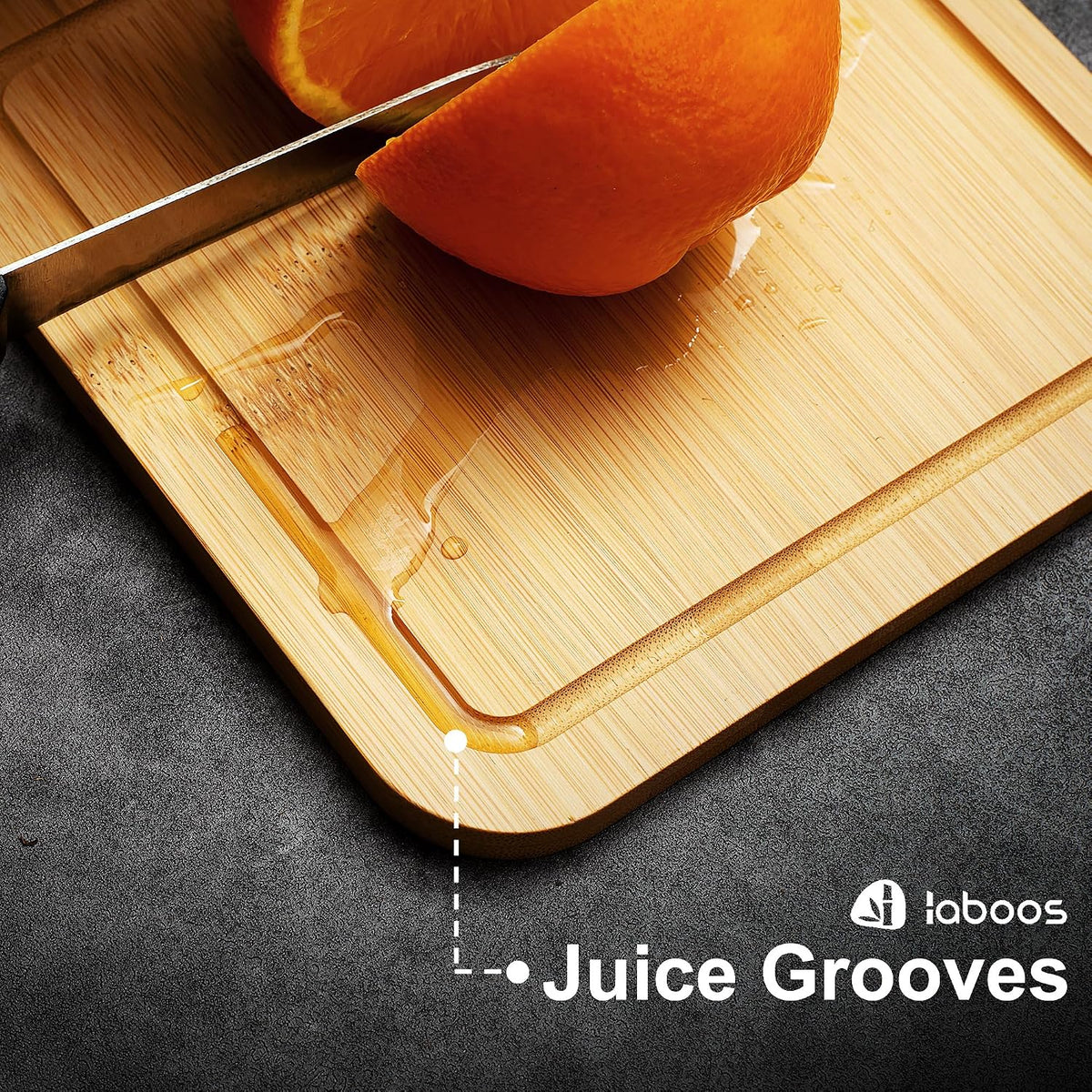2-Pack Small Bamboo Cutting Boards with Juice Groove | 7x7 Inch Mini Chopping Boards for Fruit, Cheese, Baby Food, Dorm & Travel | Lightweight & Compact Square Wood Board Set