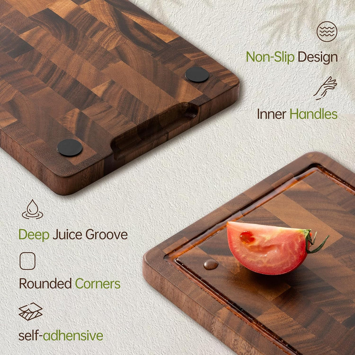 Small Wooden Cutting Board, Mini Walnut Cutting Board for Kitchen